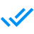 Blue double checkmark symbol