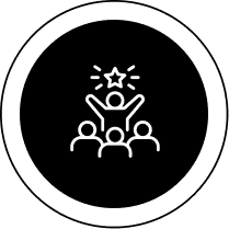 Team success icon with star